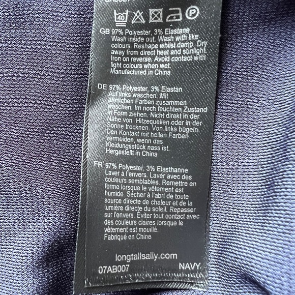 Long Tall Sally || TALL Navy Blue T-Shirt Dress with Pockets || size Small - Picture 4 of 4